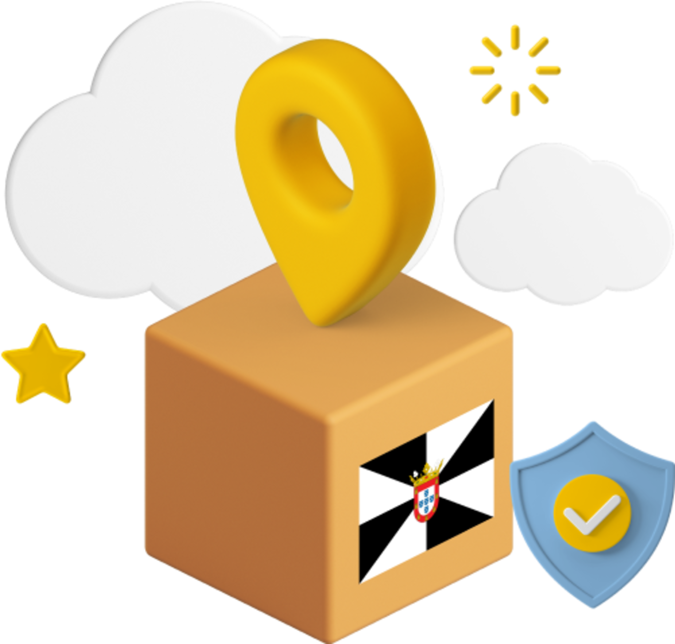 Ceuta flag on parcel box graphic