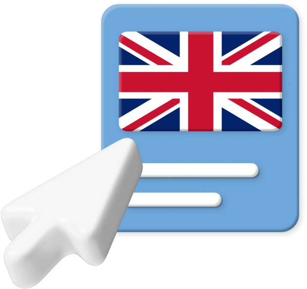 UK flag with pointer