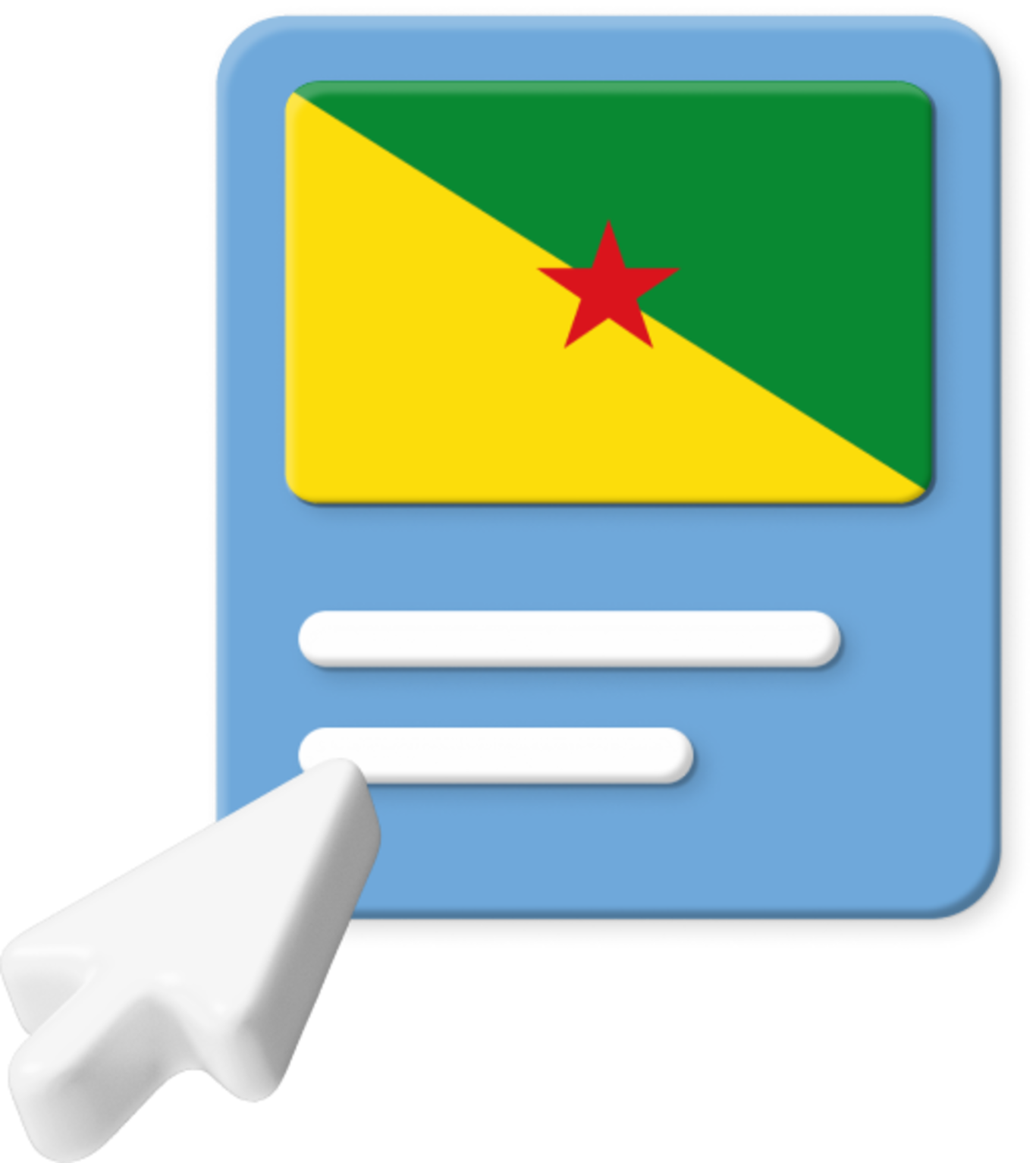 French Guiana flag on web page graphic