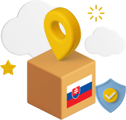 Box with Slovak Republic flag on