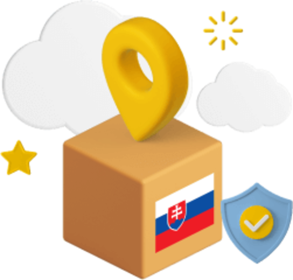 Box with Slovak Republic flag on