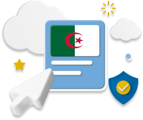 Algeria flag with icons