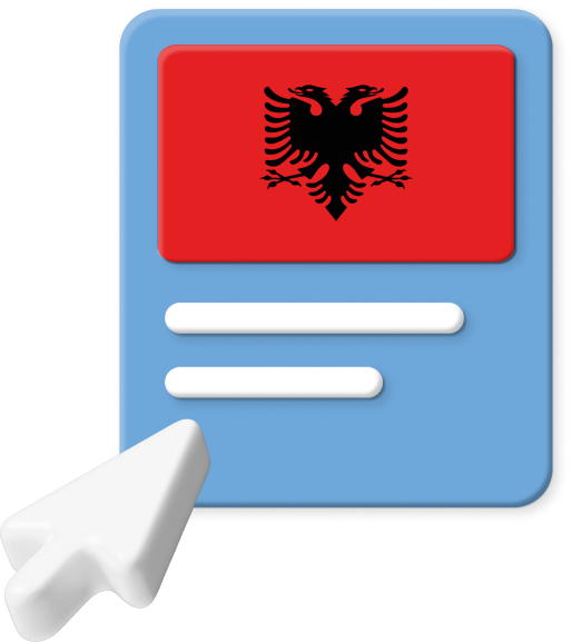 Albania flag with large cursor icon