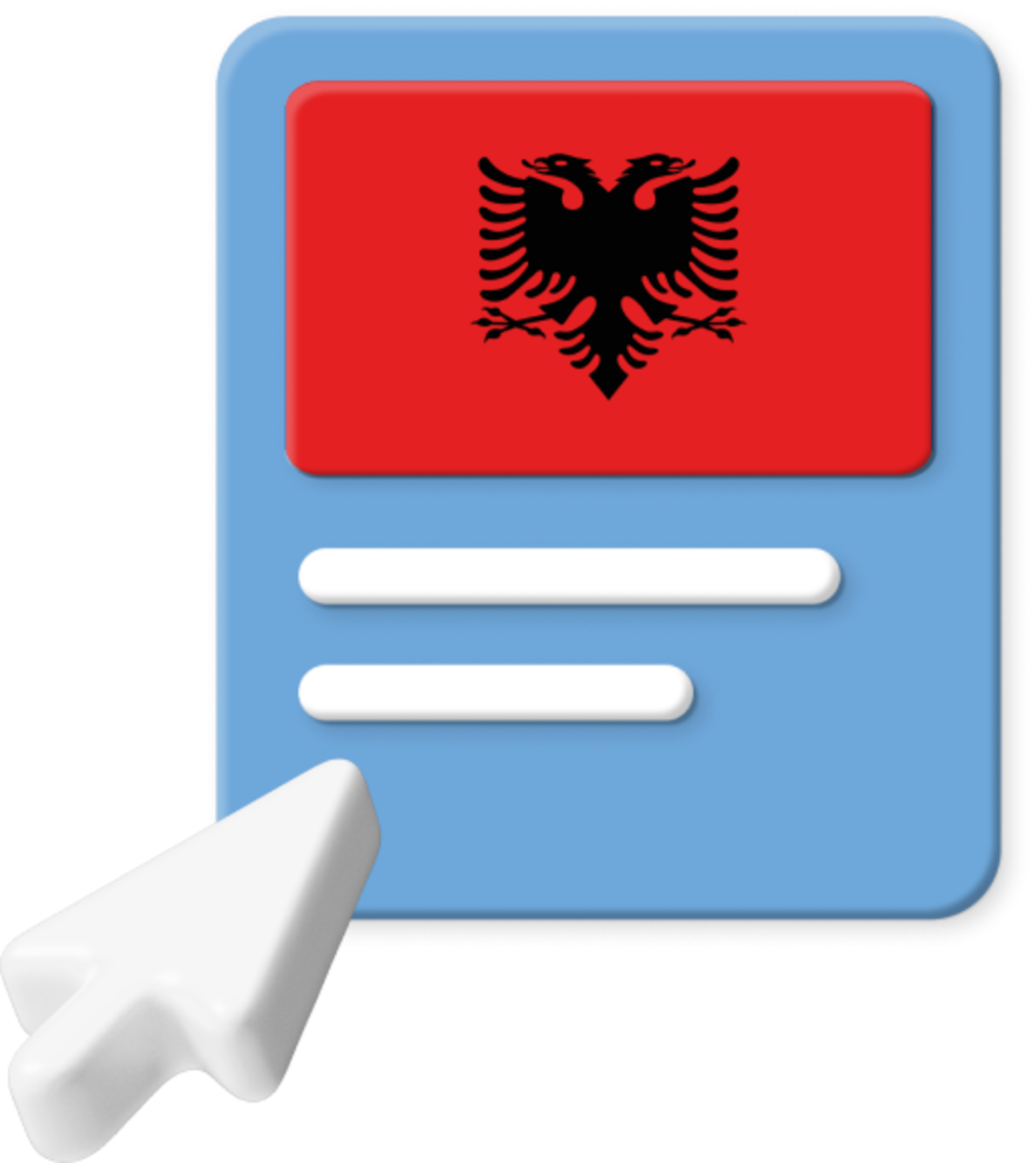 Albania flag with large cursor icon