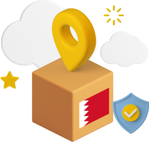 Bahrain flag on parcel graphic