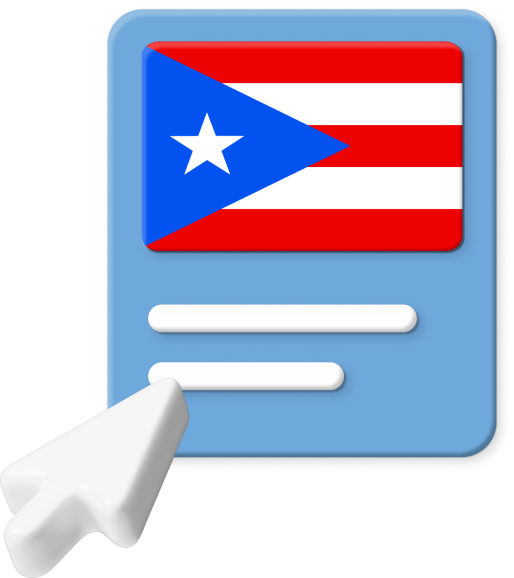 Puerto Rico Flag on web page graphic.