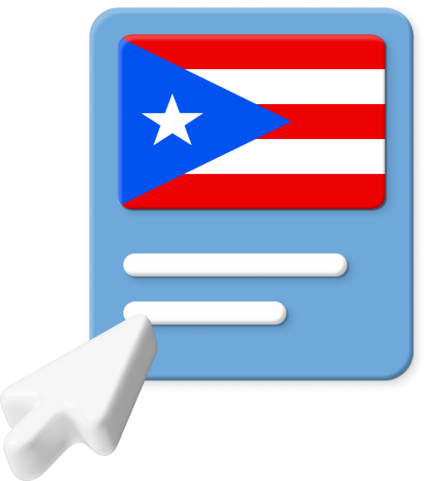 Puerto Rico Flag on web page graphic.