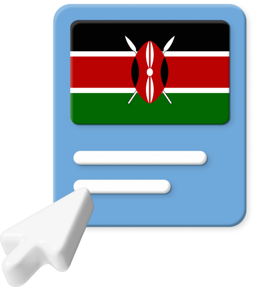 Kenya flag in box graphic