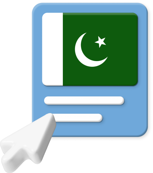 Pakistan flag with pointer