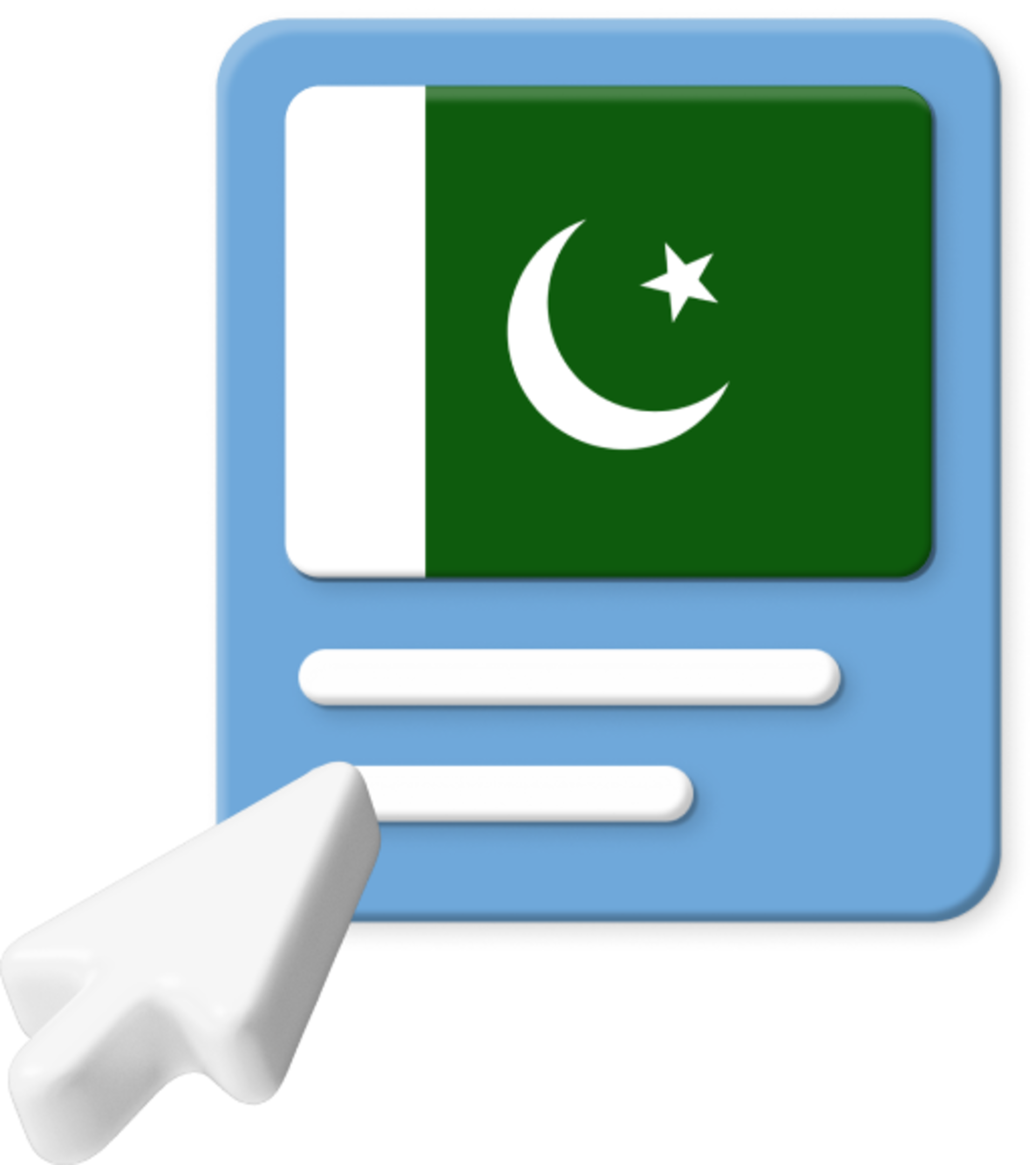 Pakistan flag with pointer