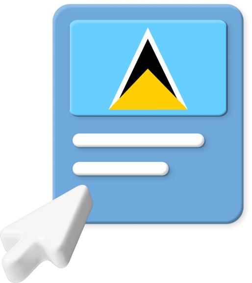 St. Lucia flag webpage graphic.