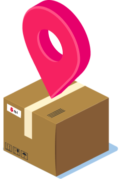 DPD branded package with tracking icon
