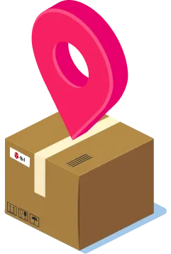 DPD branded package with tracking icon