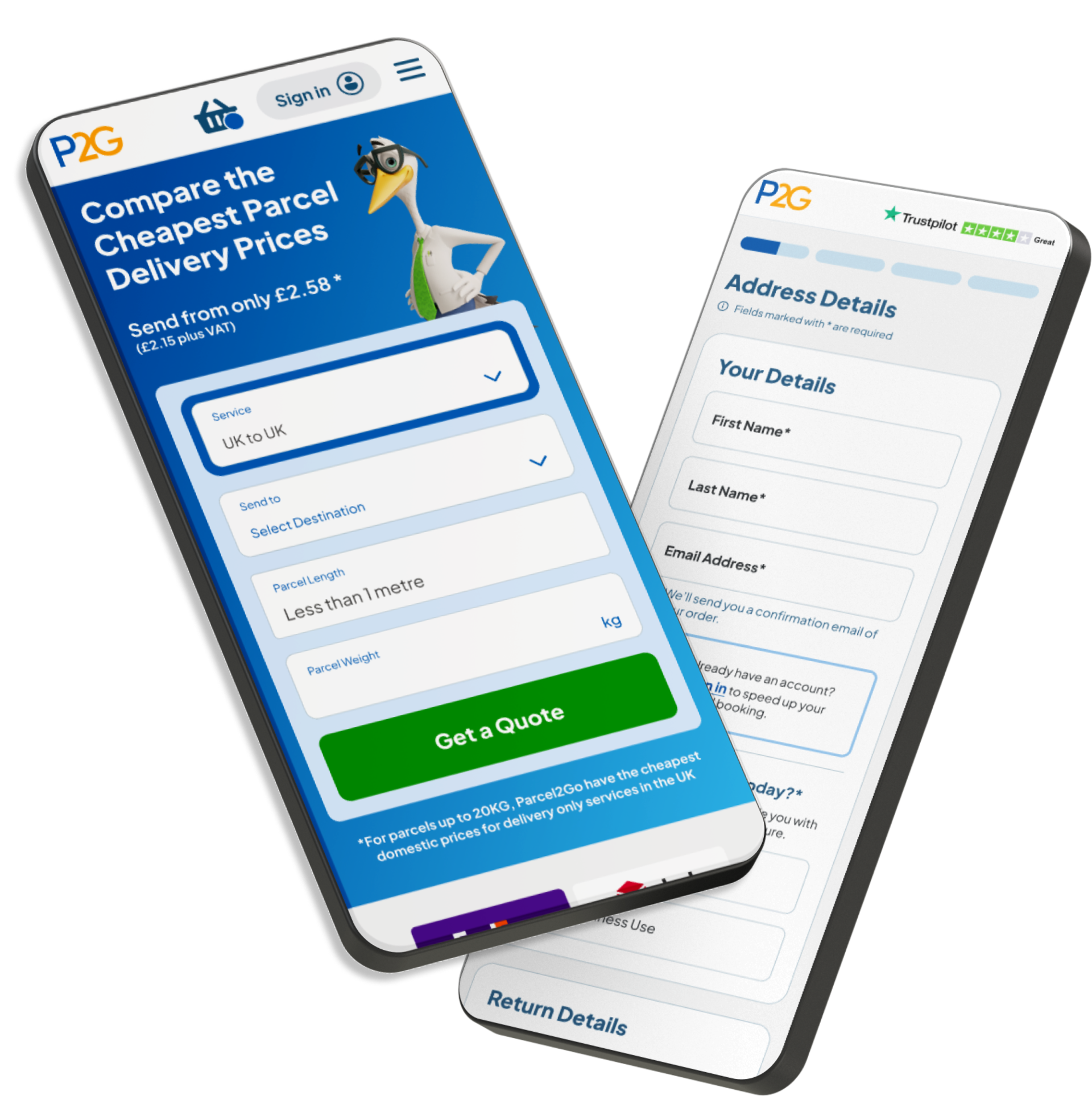 Phone with P2G app