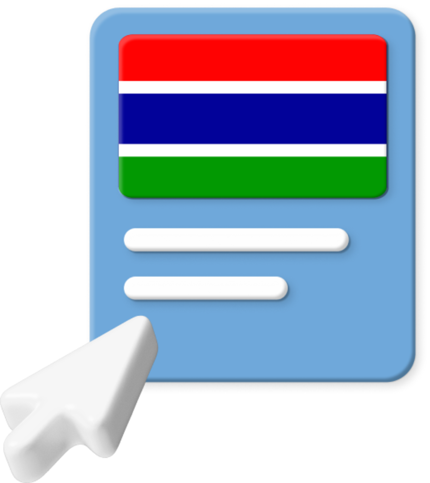 Gambia flag on webpage graphic