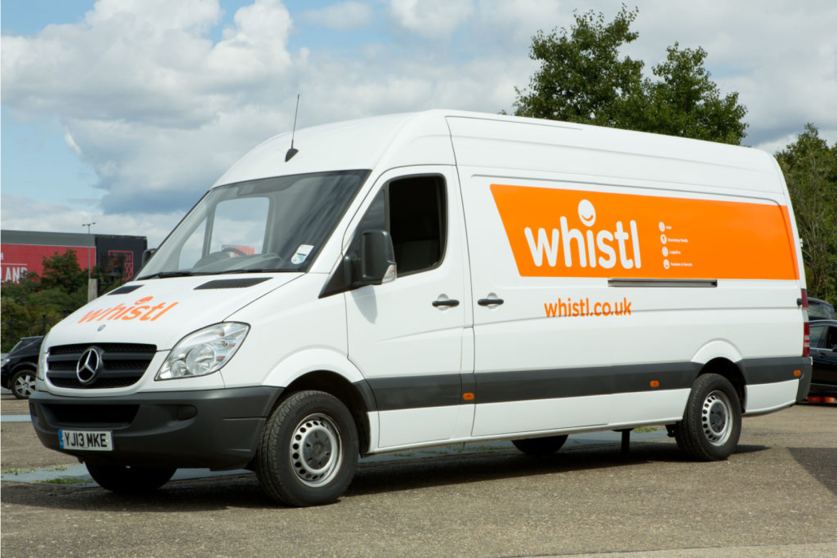 Whistl courier van outside