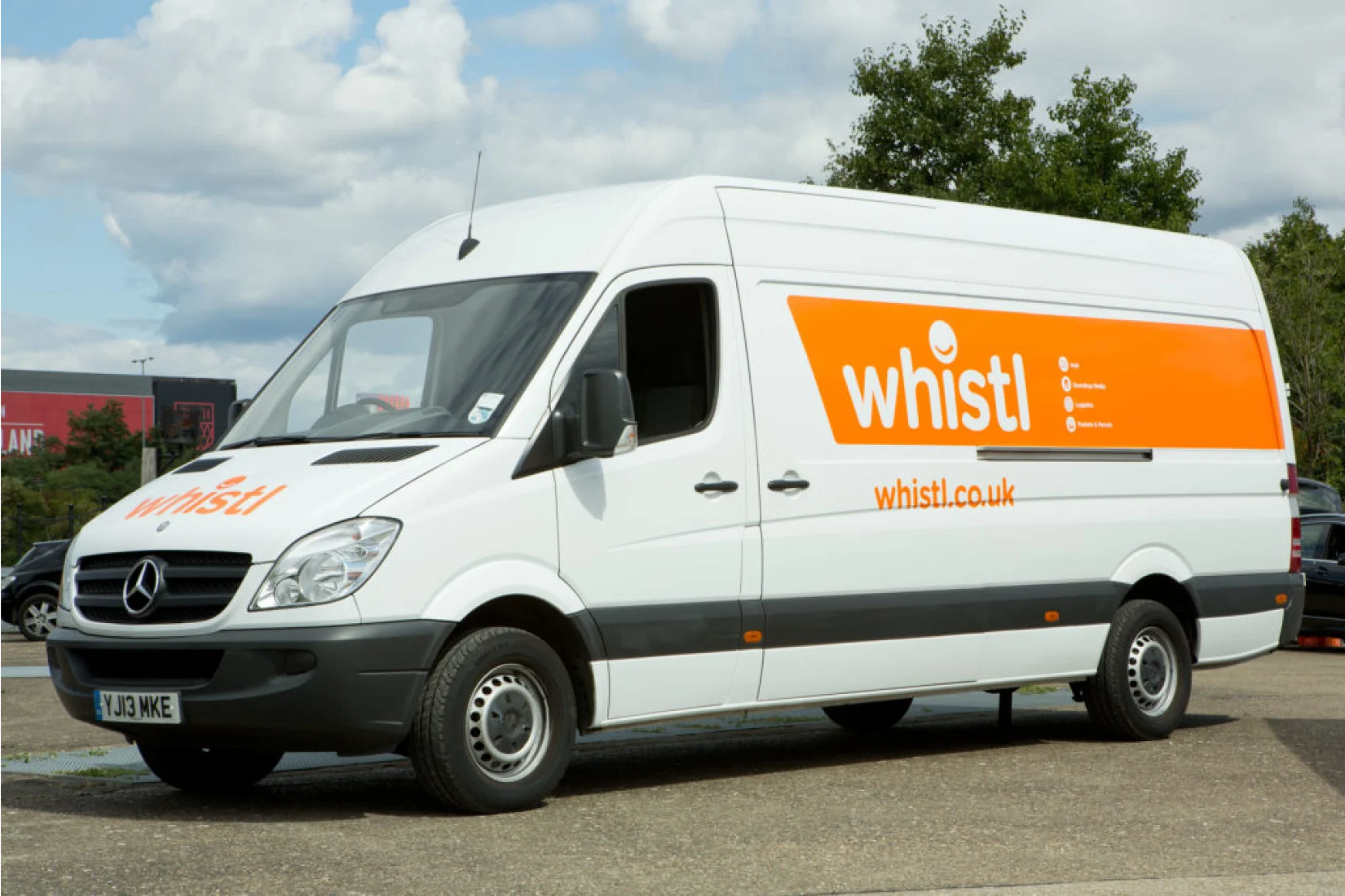 Whistl courier van outside