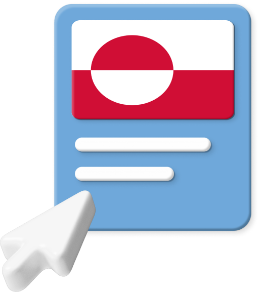 Greenland flag on webpage graphic