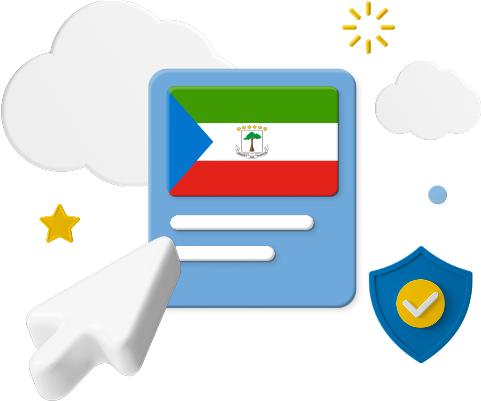 Equatorial Guinea flag on web page graphic