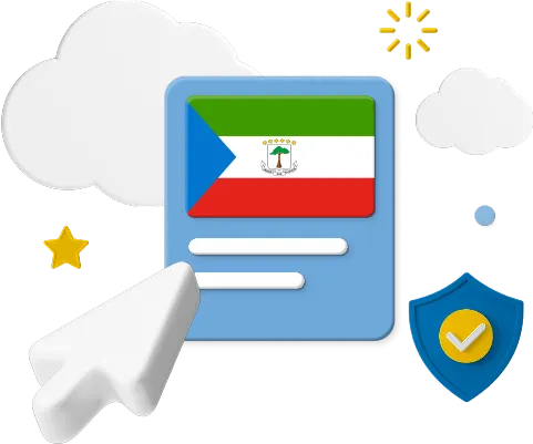 Equatorial Guinea flag on web page graphic