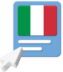 Italian flag with pointer