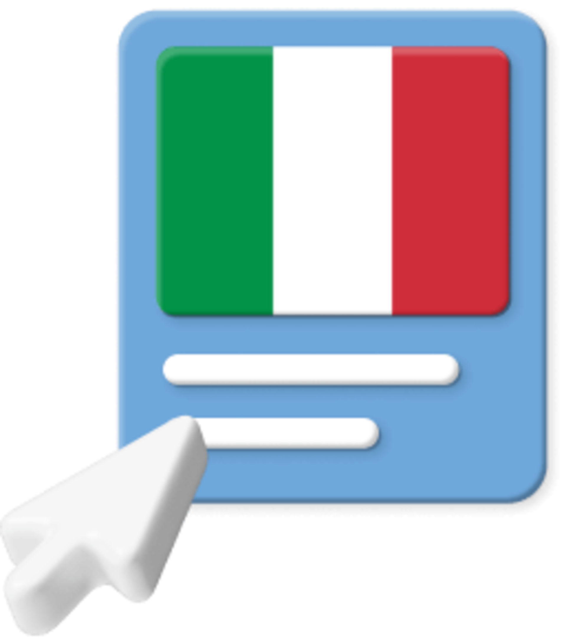 Italian flag with pointer