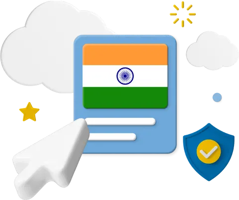 India flag with icons