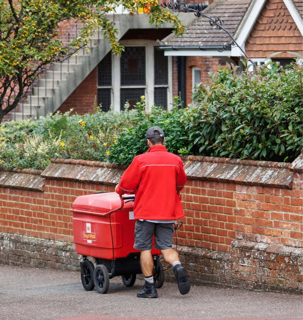 Royal mail courier delivery man