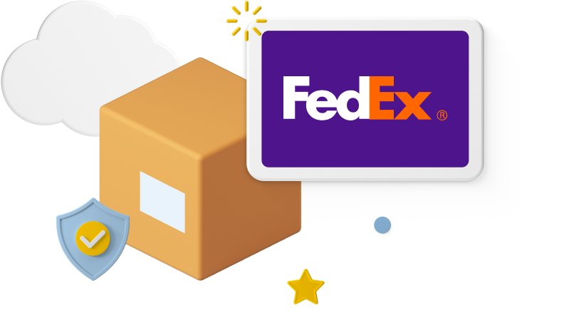 Box with FedEx logo in the top right