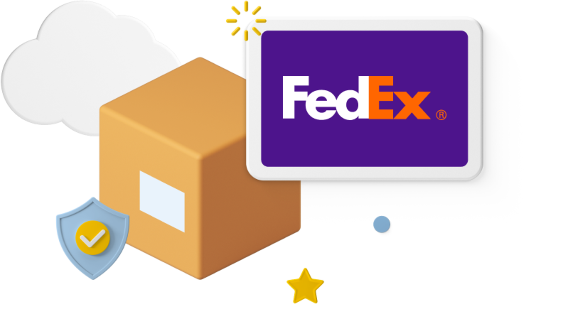 Box with FedEx logo in the top right