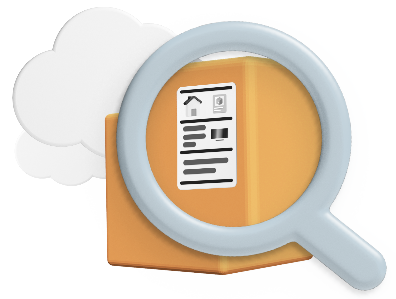 Zoom on postage label parcel