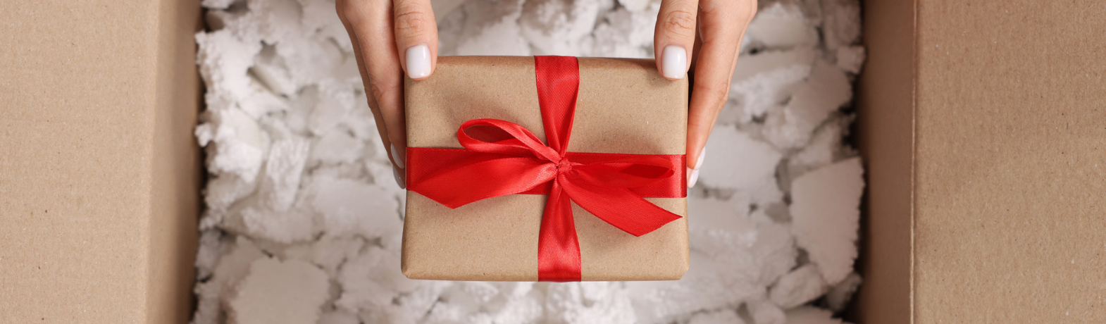 Gift box unboxing from parcel