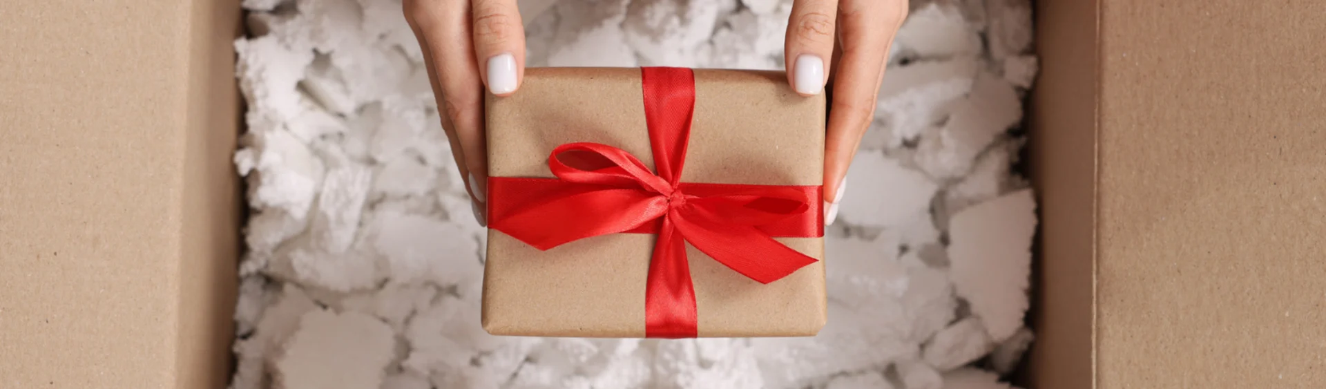 Gift box unboxing from parcel