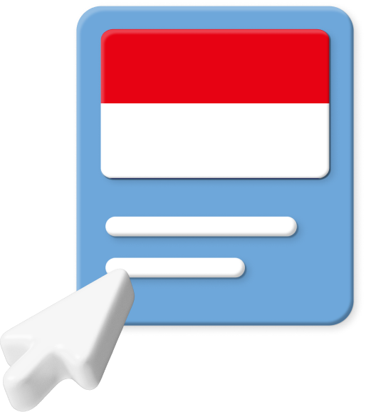 Indonesia flag with large cursor icon