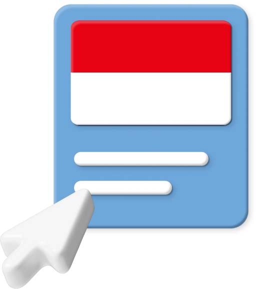 Indonesia flag with large cursor icon