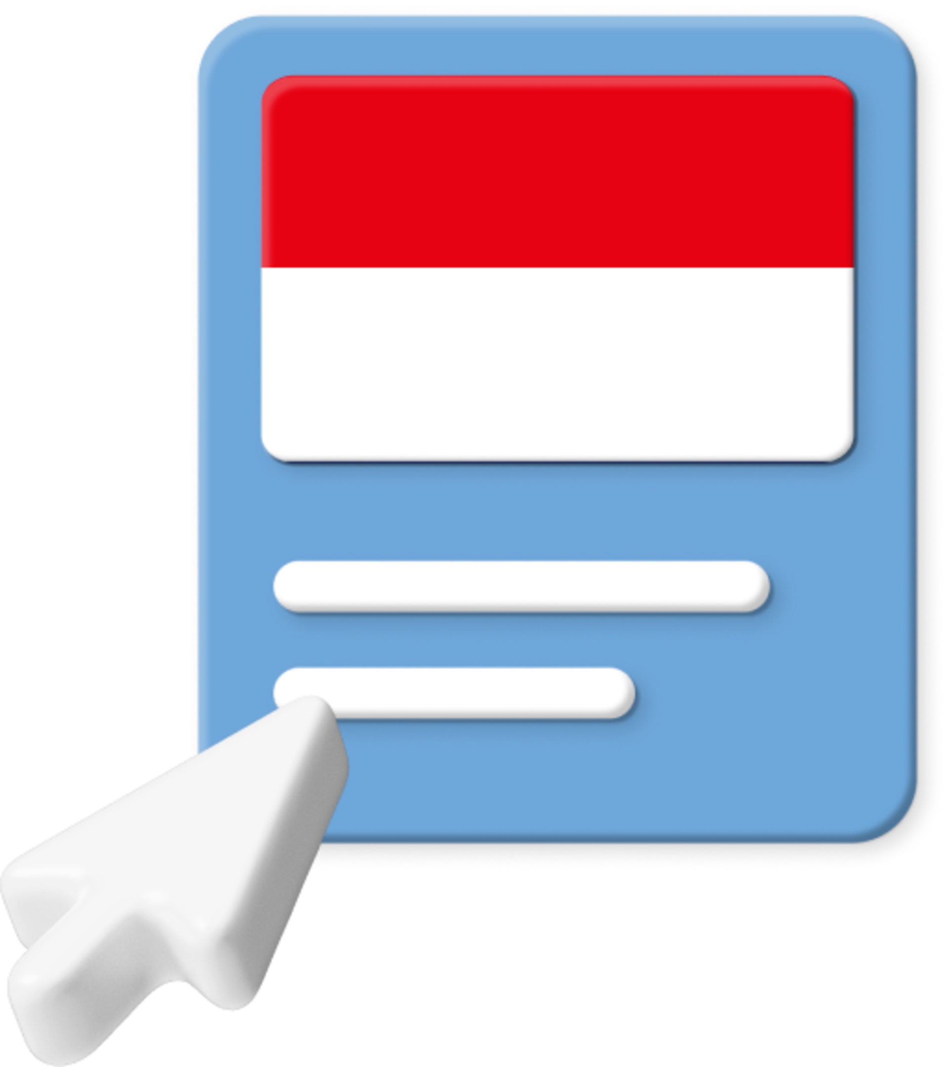 Indonesia flag with large cursor icon