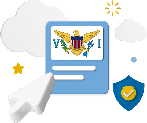 US Virgin Islands flag on website Graphic