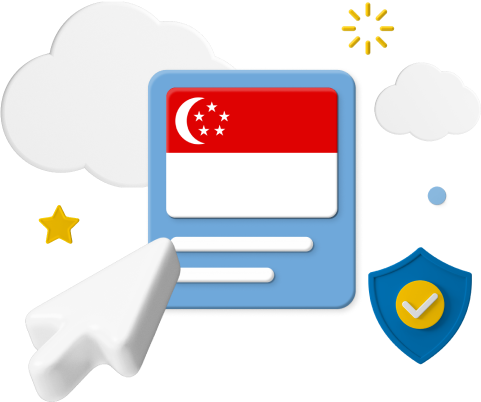 Singapore Flag and Icons