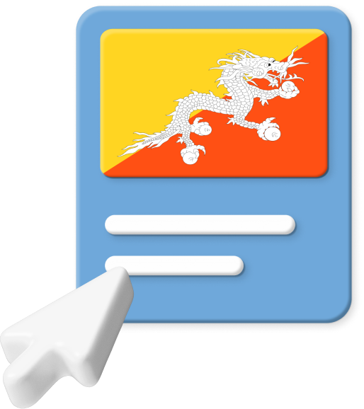 Bhutan flag on web page graphic.