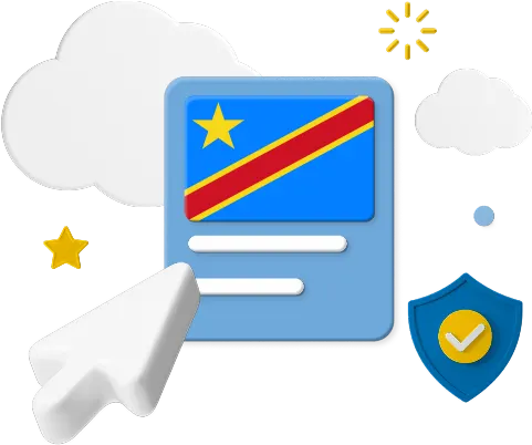 Democratic Republic of Congo flag on web page graphic