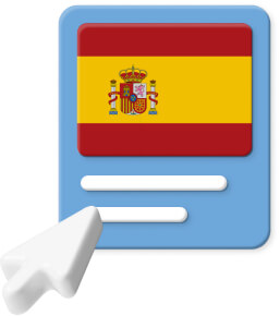 Spanish flag with pointer