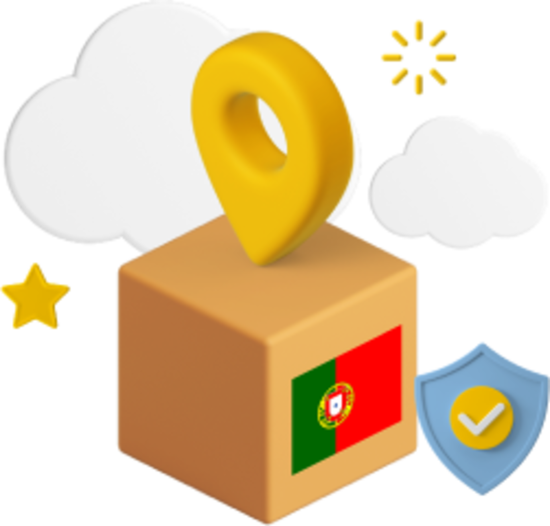 Box with Portuguese flag on
