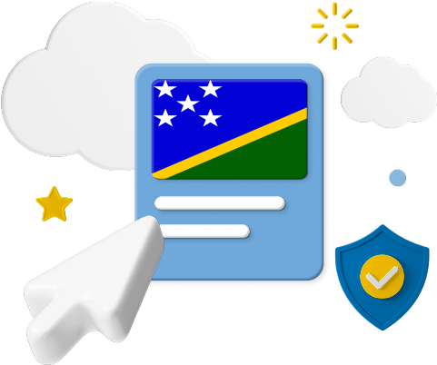 Solomon Islands flag on website graphic