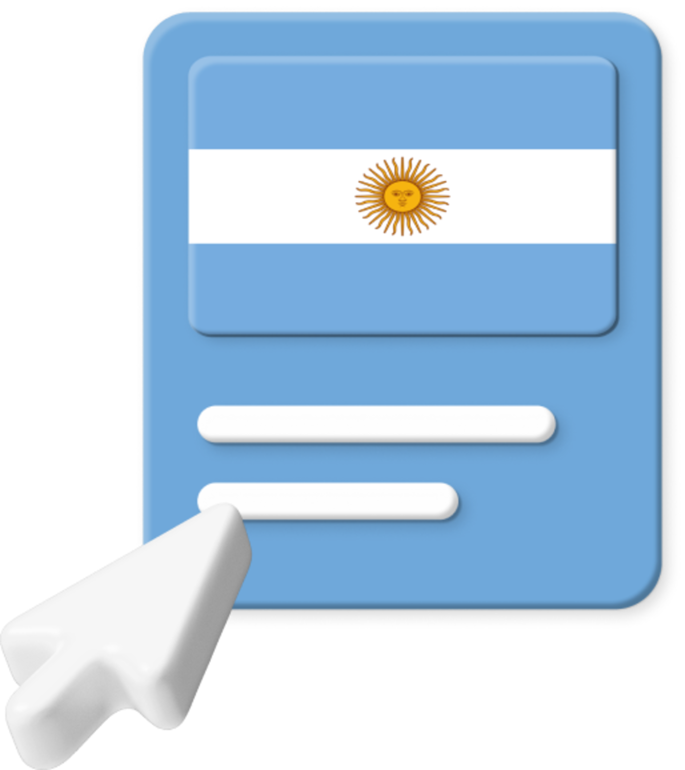 mouse clicking on Argentina flag graphic.