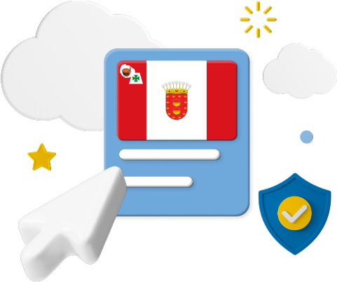 La Gomera flag on website graphic