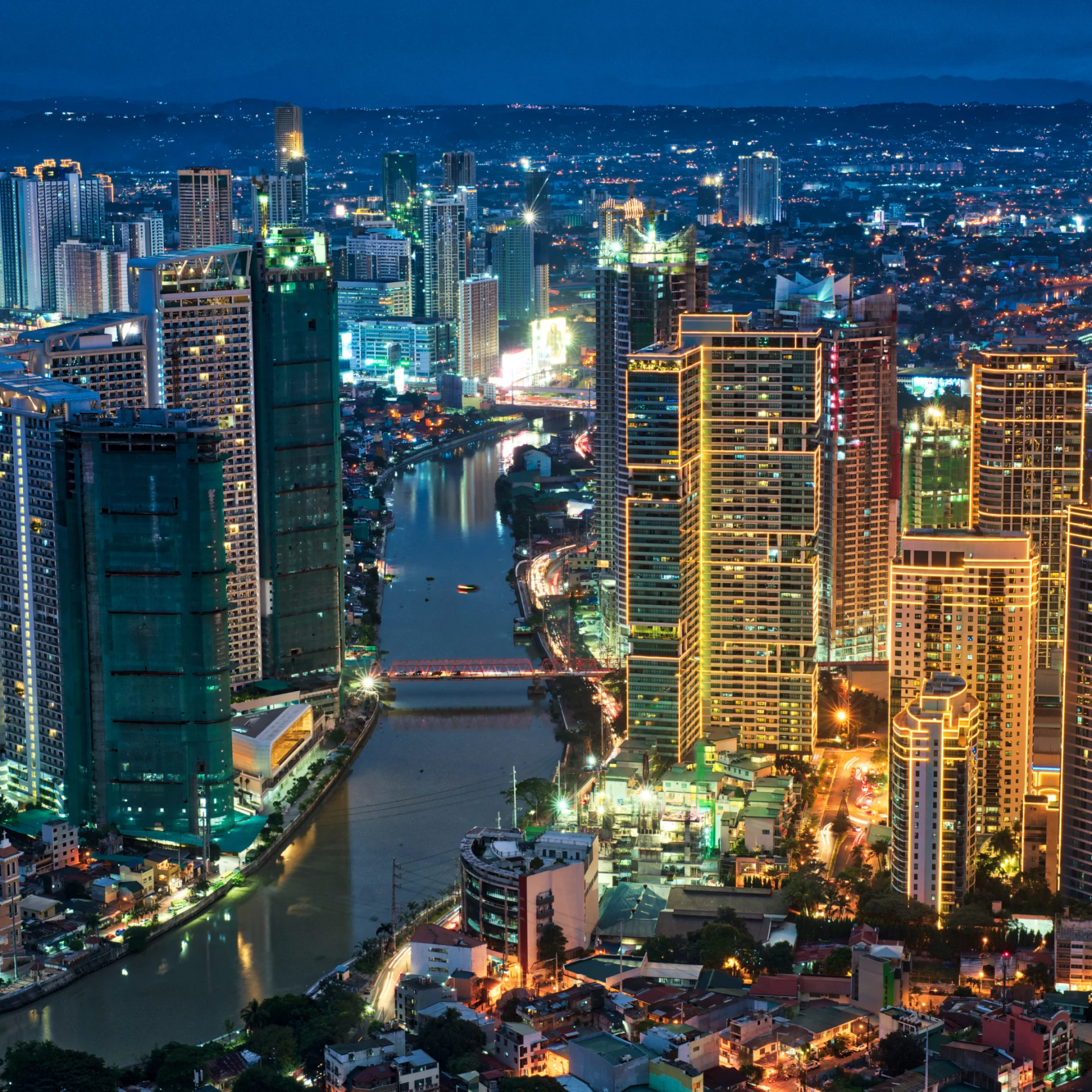 Skyline view of a city in The Philippines