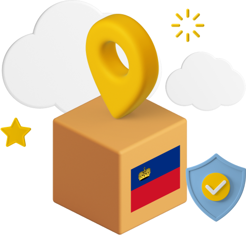 Liechtenstein flag on parcel box graphic
