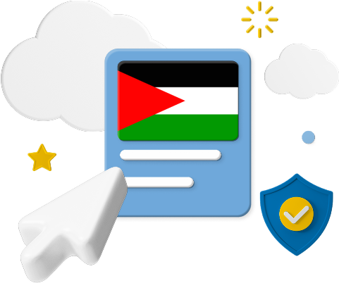 Palestine Authority flag on website graphic