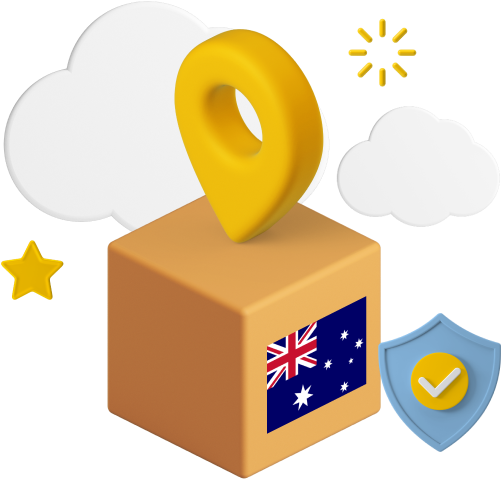 Parcel with Australian flag