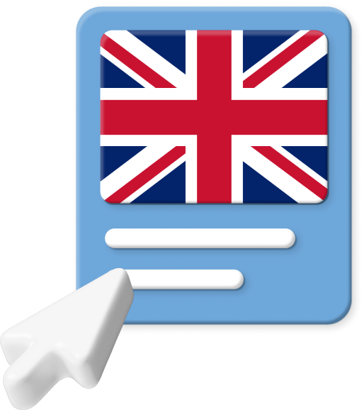 United Kingdom flag with cursor icon